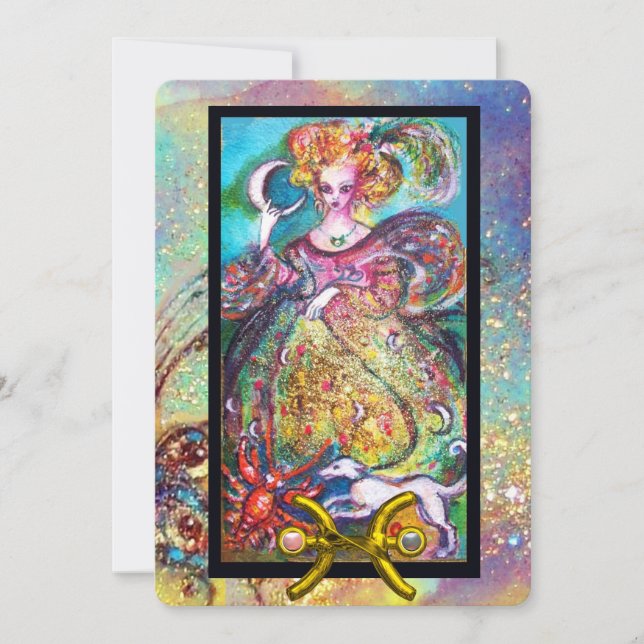 PISCES,MOON LADY,TAROT ASTROLOGY ZODIAC BIRTHDAY C CARD (Front)