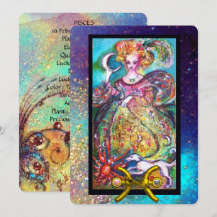 PISCES,MOON LADY,TAROT ASTROLOGY ZODIAC BIRTHDAY C CARD