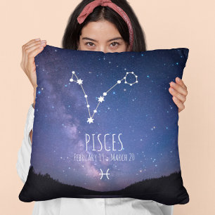 Pisces   Personalized Zodiac Constellation Throw Pillow