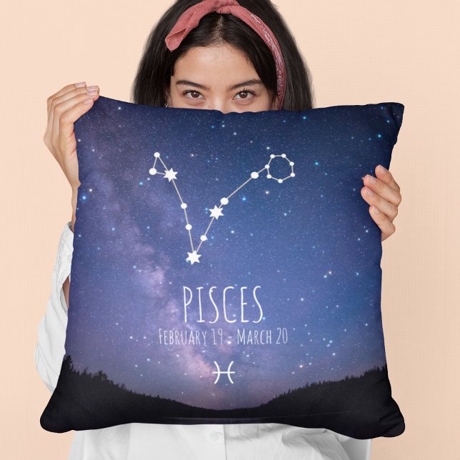 Pisces | Personalized Zodiac Constellation Throw Pillow (Creator Uploaded)