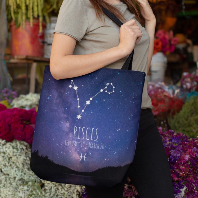 Pisces | Personalized Zodiac Constellation Tote Bag (Creator Uploaded)
