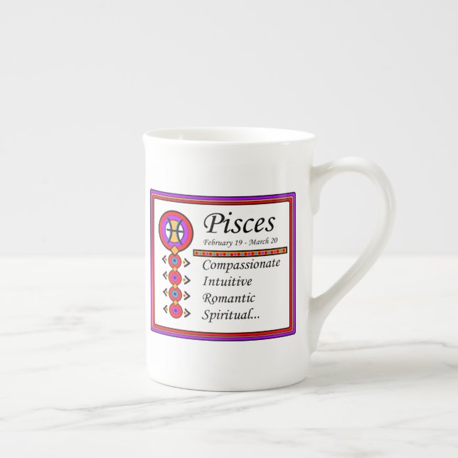 Pisces Personnalité Traits Bone China Mug (Droite)