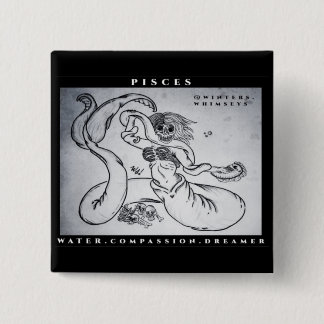 Pisces Print  2 Inch Square Button