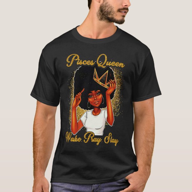 Pisces Queens Are Born in February 19 March 20 T T-Shirt (Front)