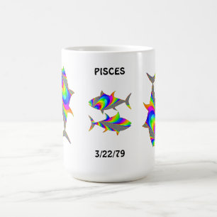 Pisces Rainbow Fish Zodiac Custom Mug