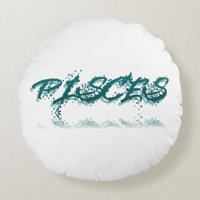 Pisces Reflection Round Pillow (Front)