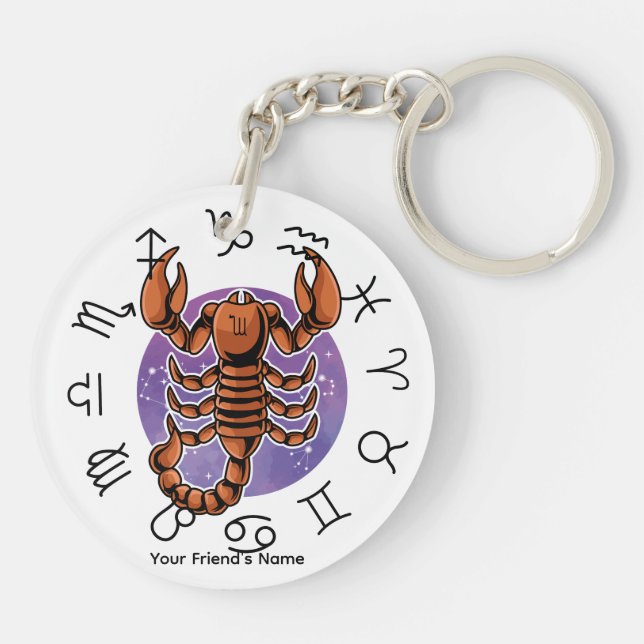 Pisces & Scorpio Acrylic Keychain (Back)