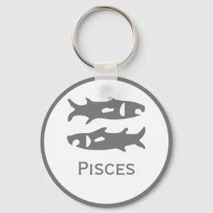 Pisces Sign of the Zodiac Design Keychain