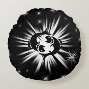 Pisces sign round pillow