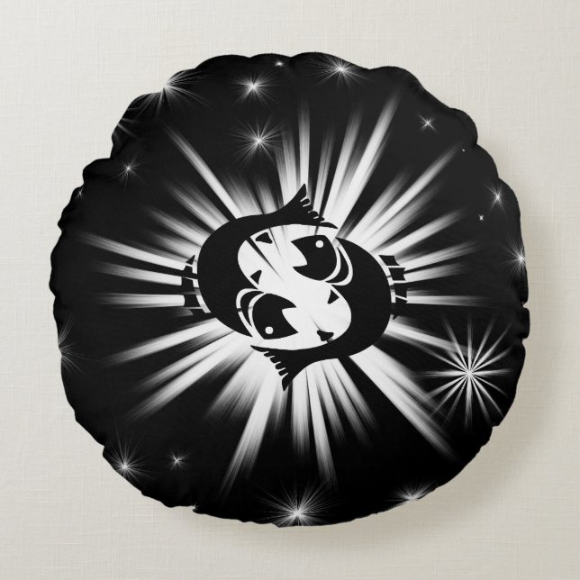 Pisces sign round pillow (Front)