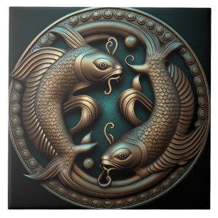 Pisces SIGNE Zodiaque Pisces Horoscope Carreaux cé