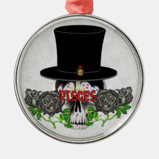 Pisces Skull Metal Ornament