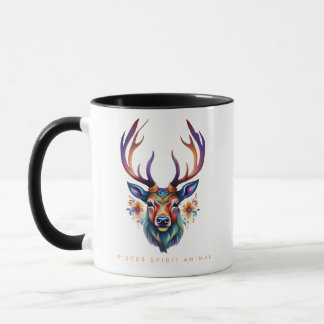 Pisces Spirit Animal Deer Face Alebrije Mug