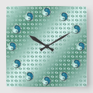 Pisces Square Wall Clock