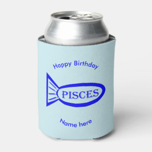 Pisces Star Sign Fish Can Cooler