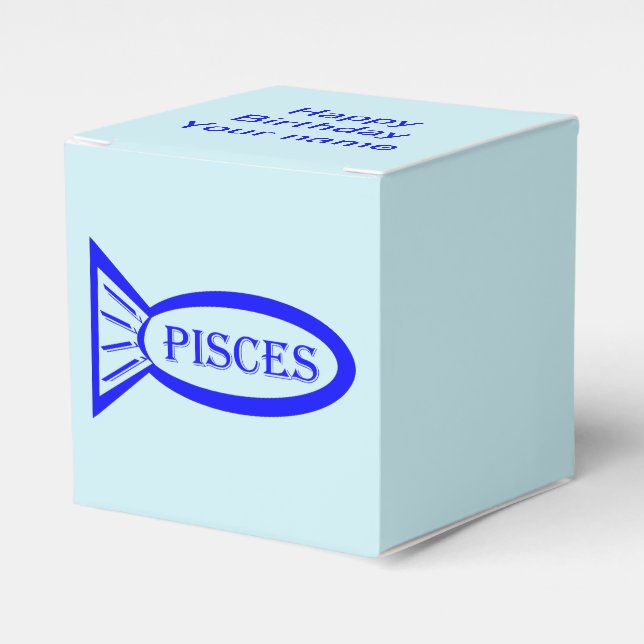 Pisces Star Sign Fish Custom Favour Box (Front Side)