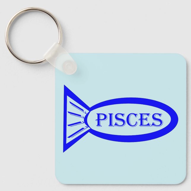 Pisces Star Sign Fish Custom Keychain (Front)