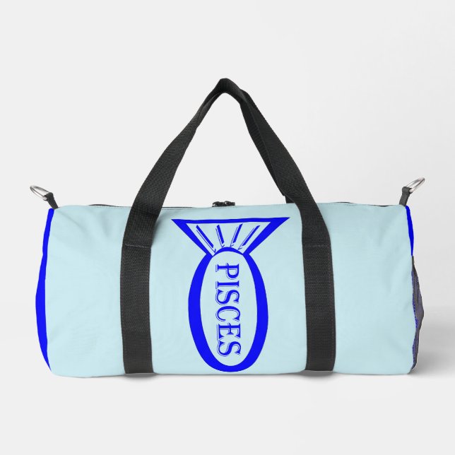 Pisces Star Sign Fish Duffle Bag (Front)