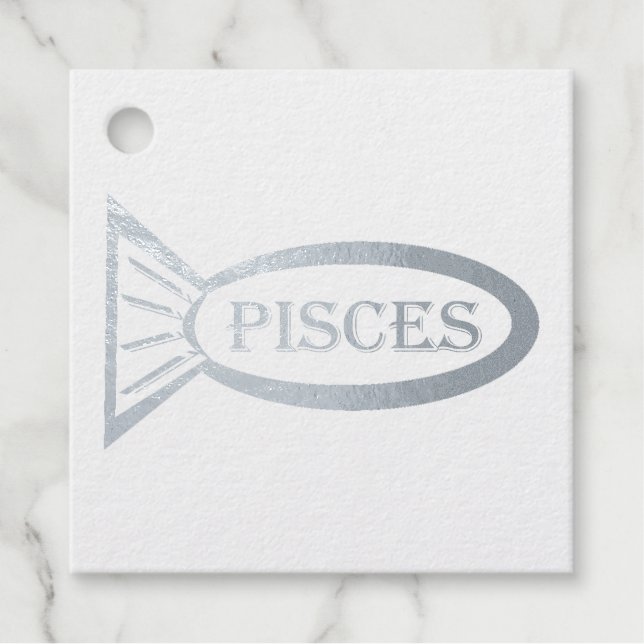 Pisces Star Sign Fish Favour Tags (Front)
