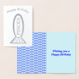Pisces Star Sign Fish Foil Card