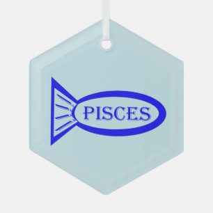 Pisces Star Sign Fish Glass Ornament
