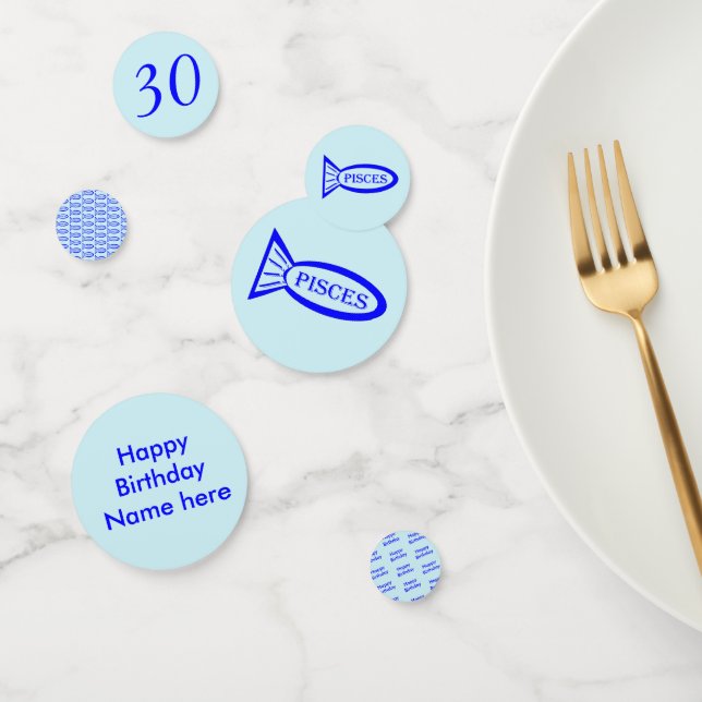Pisces Star Sign Fish Personalized Confetti (Group)