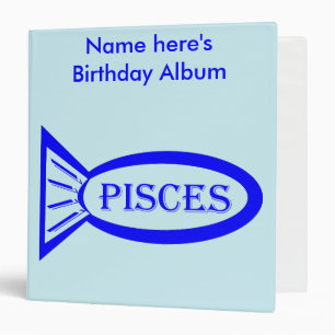Pisces Star Sign Fish Photograph Album Binder