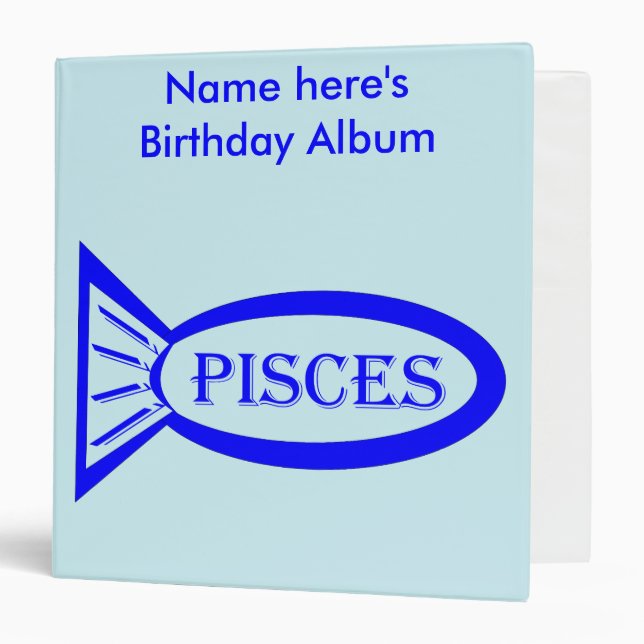 Pisces Star Sign Fish Photograph Album Binder (Front/Inside)