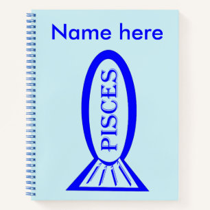 Pisces Star Sign Fish Spiral Notebook