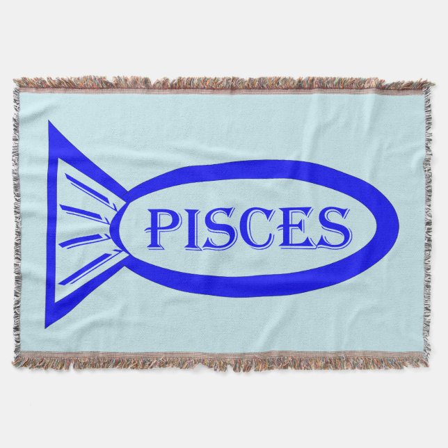 Pisces Star Sign Fish Throw Blanket (Front)