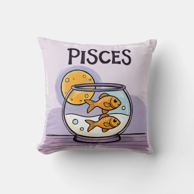 Pisces star sign fish zodiac star throw pillow (Front)