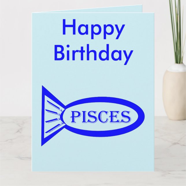 Pisces Star Sign Poisson Carte Géante personnalisé (Devant)