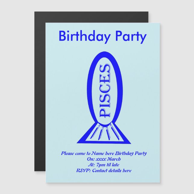 Pisces Star Sign Poisson Invitations personnalisés (Devant / Derrière)