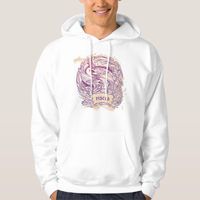 Pisces Star Sign Sweatshrit Hoodie (Front)