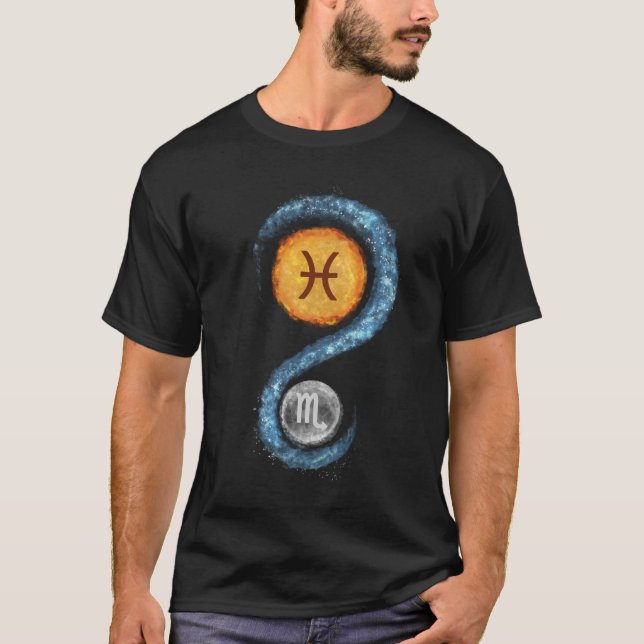 Pisces Sun Scorpio Moon Zodiac Sign T-Shirt  (Front)
