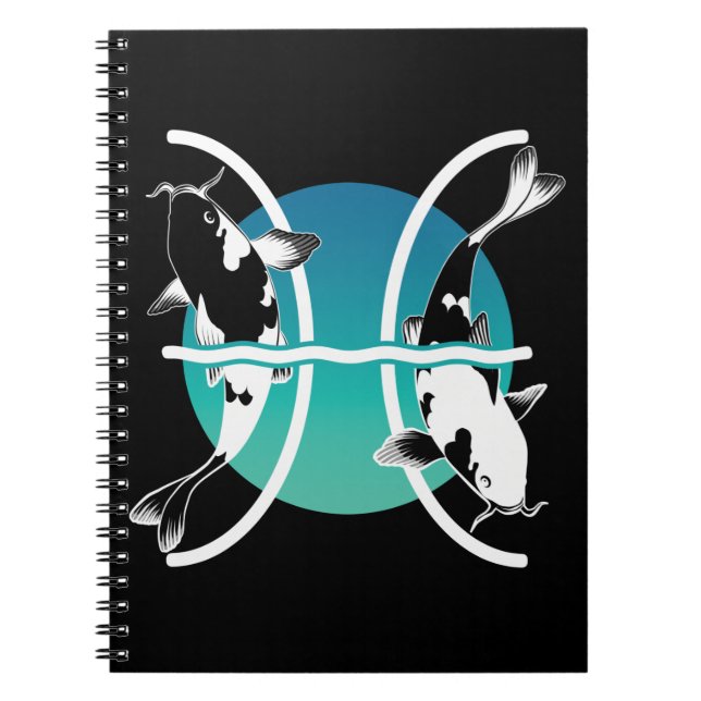 Pisces Symbol - Astrological Zodiac Sign Notebook (Front)