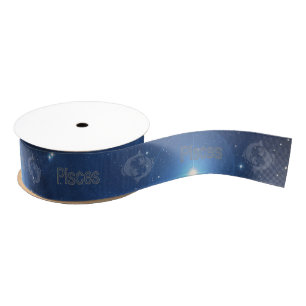Pisces symbol grosgrain ribbon
