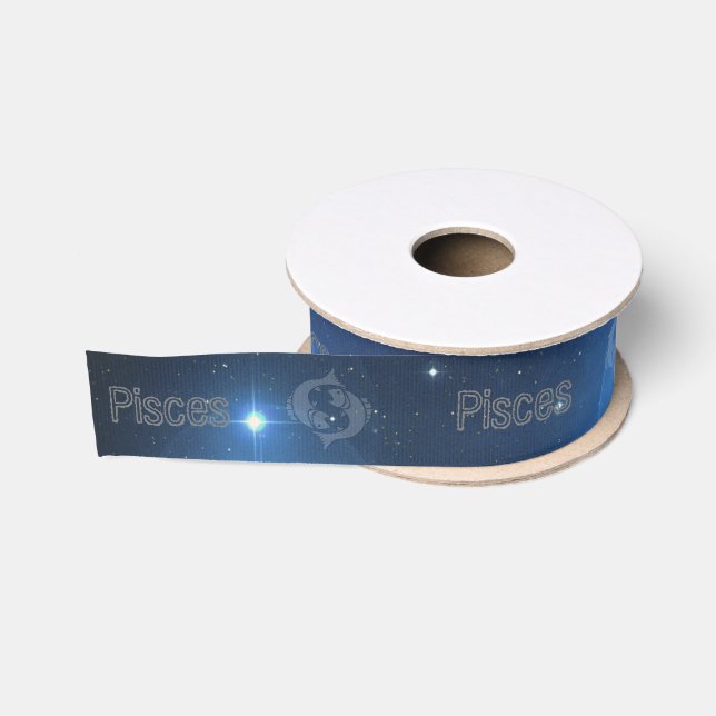 Pisces symbol  grosgrain ribbon (Spool)