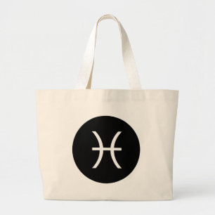 Pisces Symbol Large Tote Bag