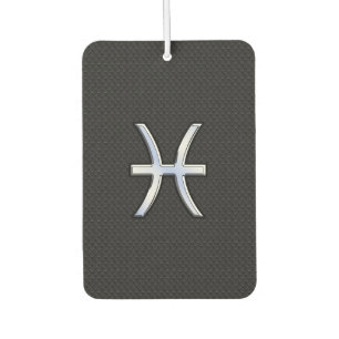 Pisces Symbol on Black Snake Skin style Air Freshener