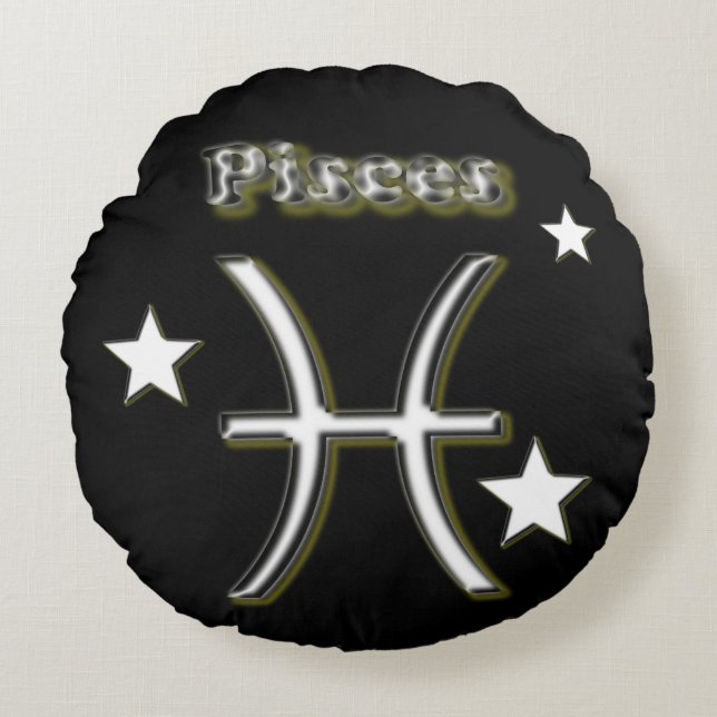 Pisces symbol round pillow (Front)