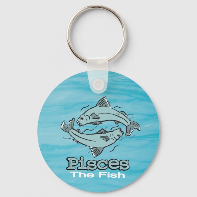 Pisces The Fish astrological sign keychain (Front)