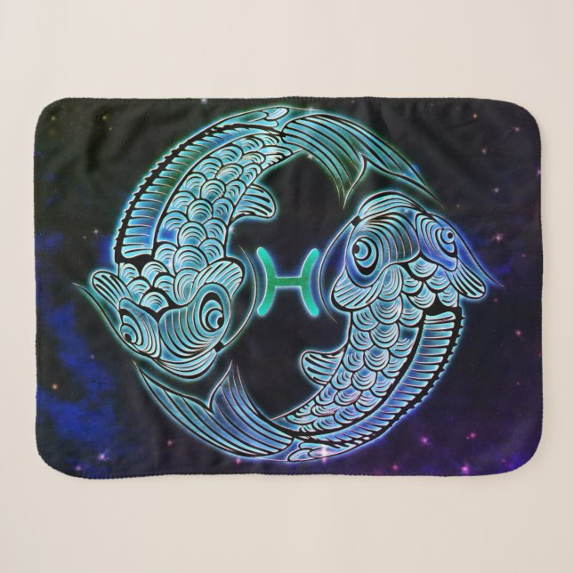 pisces the fish zodiac blanket (Front (Horizontal))