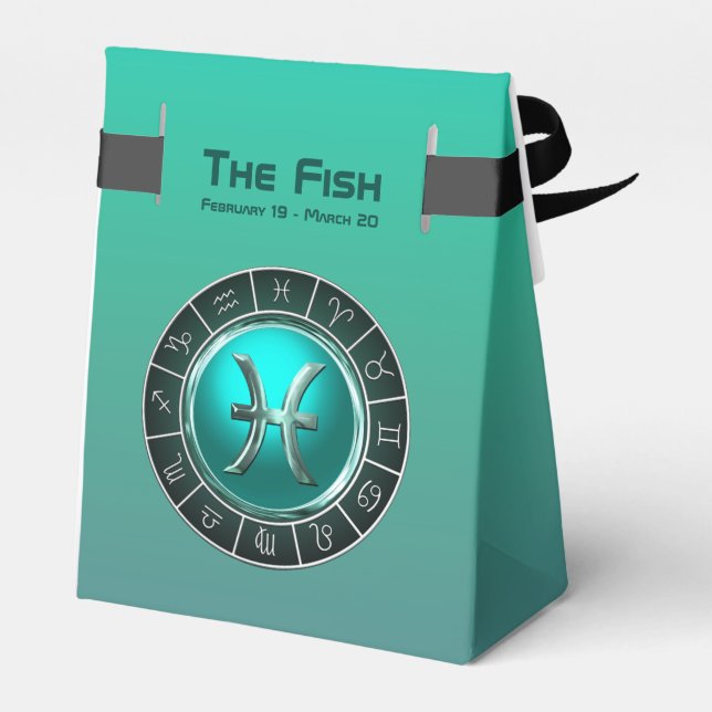 Pisces - The Fish Zodiac Sign Favor Box (Back Side)
