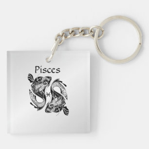 Pisces the Fish Zodiac Symbol and Sign Keychain