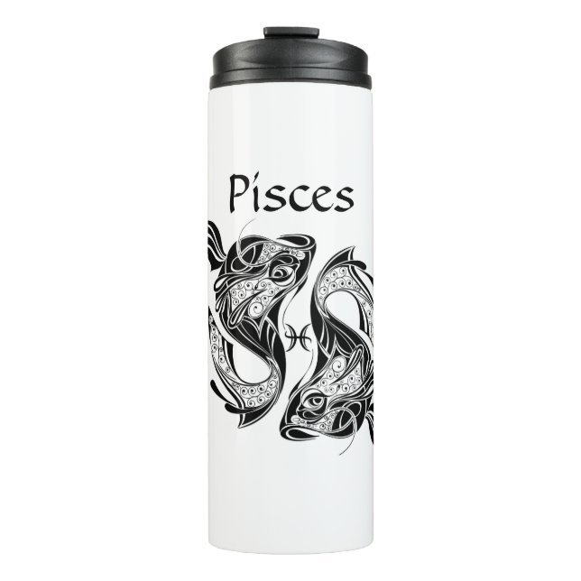 Pisces the Fish Zodiac Symbol and Sign Thermal Tumbler (Front)
