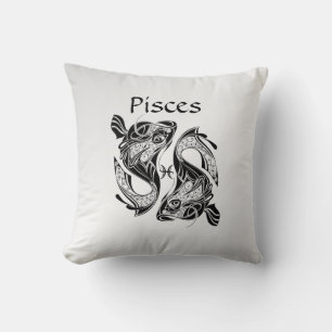 Pisces the Fish Zodiac Symbol and Sign Throw Pillow
