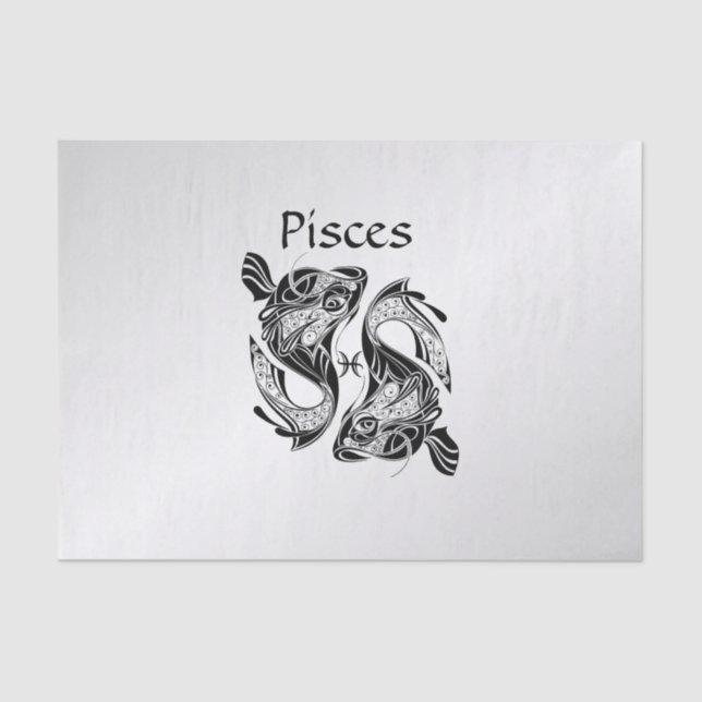 Pisces the Fish Zodiac Symbol and Sign Tissue Paper (Front)