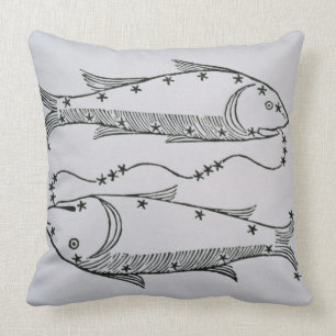 Pisces (the Fishes) an illustration from the 'Poet Throw Pillow
