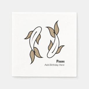 Pisces the twin fish personalized zodiac napkin